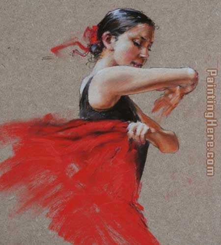 Flamenco in Red painting - Flamenco Dancer Flamenco in Red art painting